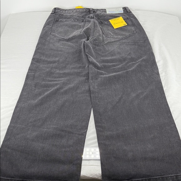 Circus NY Jeans Wm 32 High Waist Slouchy Faded Black Distressed Wide Leg Plus - Picture 5 of 14